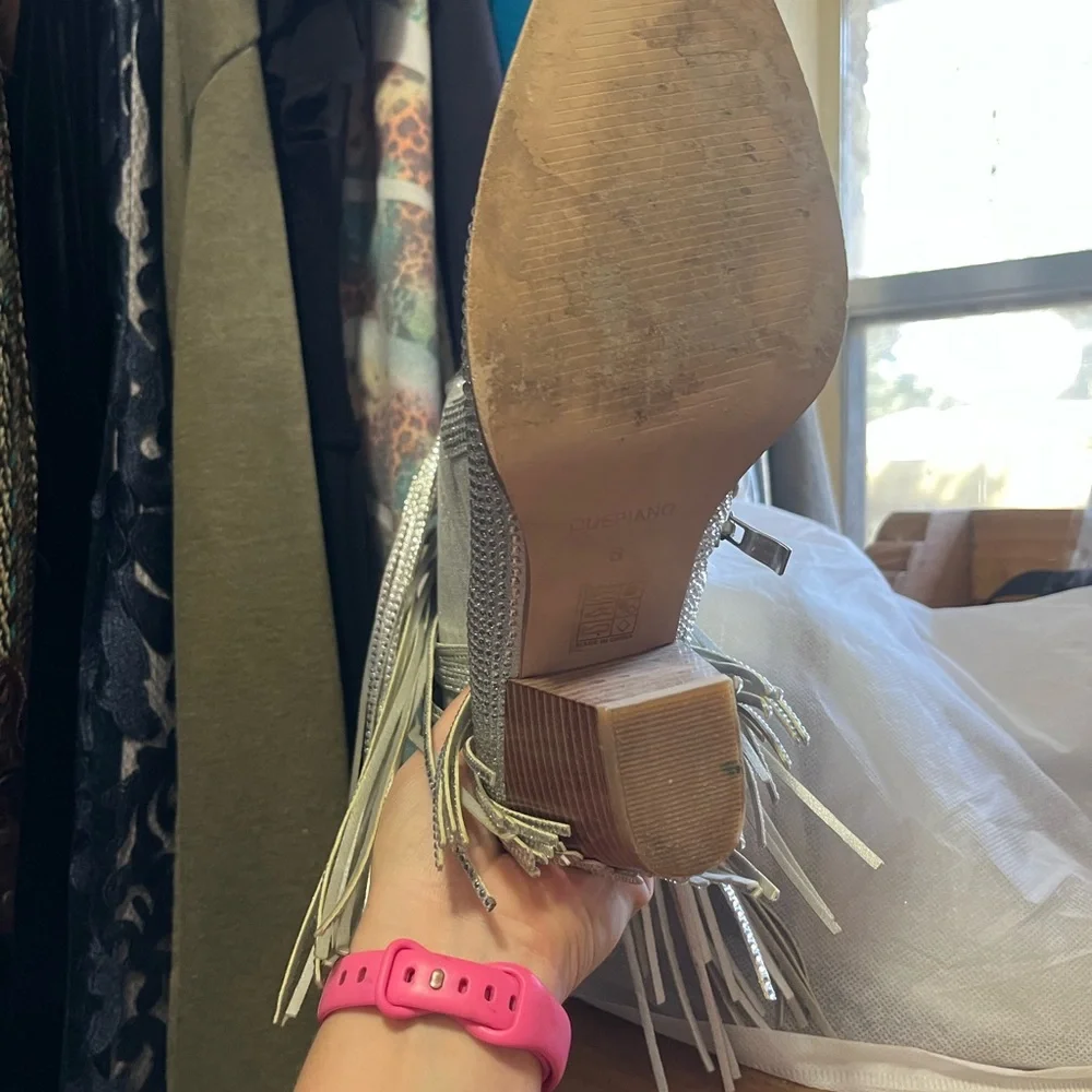 Silver Fringe Rhinestone Boots - Picture 2 of 3